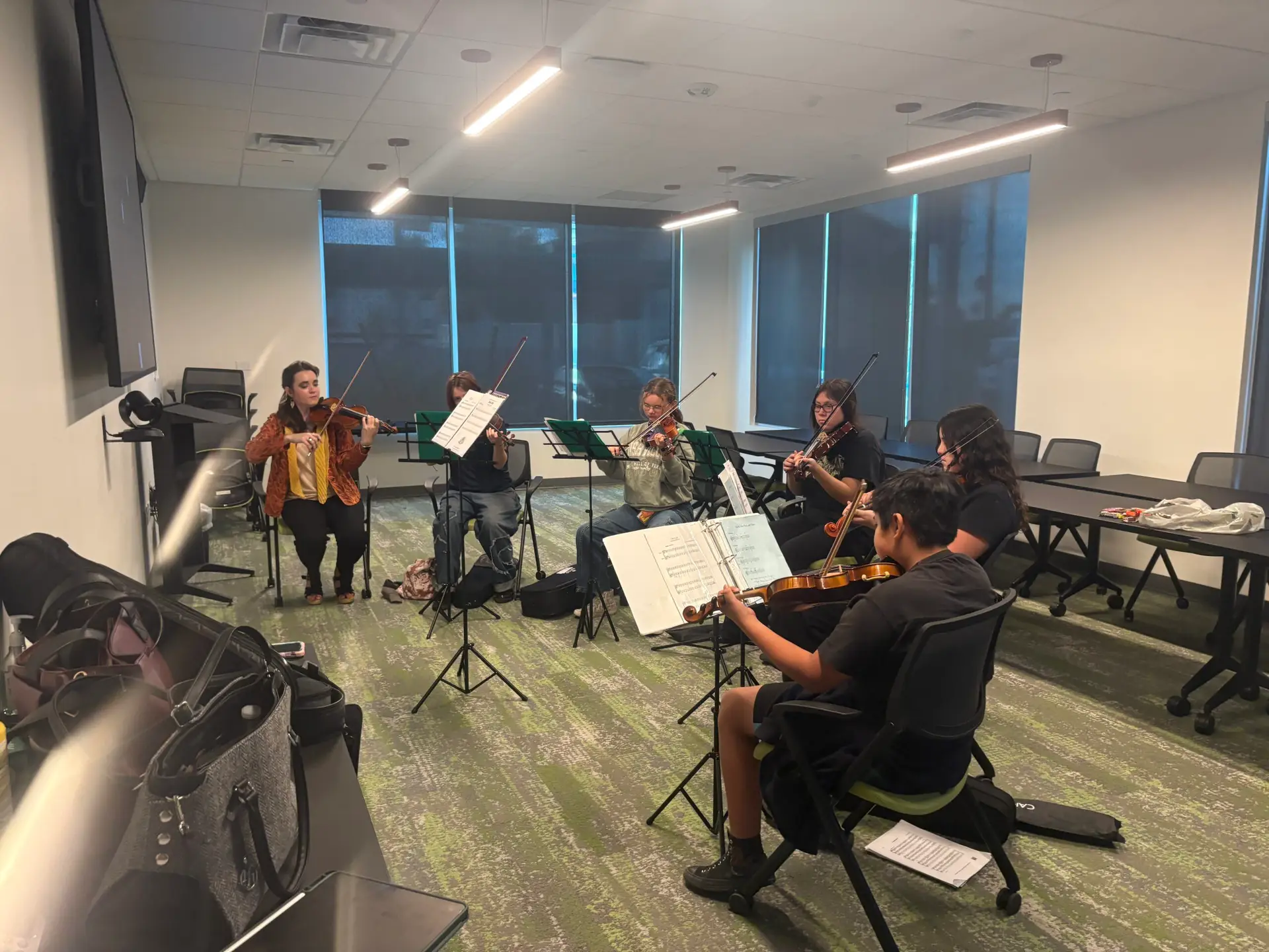 Students performing on stage at recital